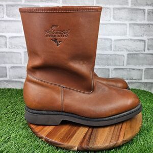 Fin & Feather Insulated Boots Mens 11 3E Brown Leather Zipper Made In USA